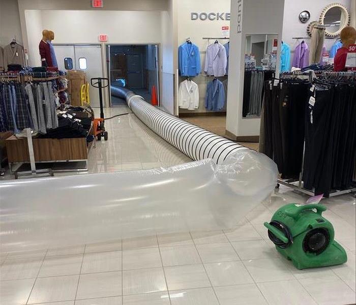 drying equipment set up at a mall